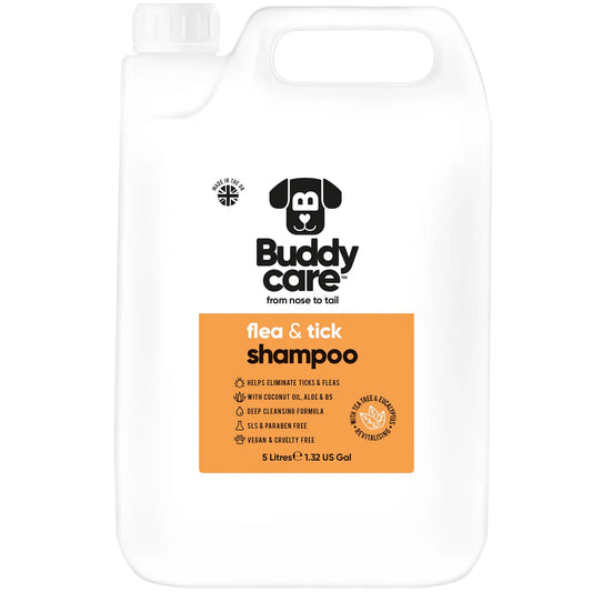 Buddy Care Dog Shampoo - Flea & Tick - 5L / 1.32 Gal