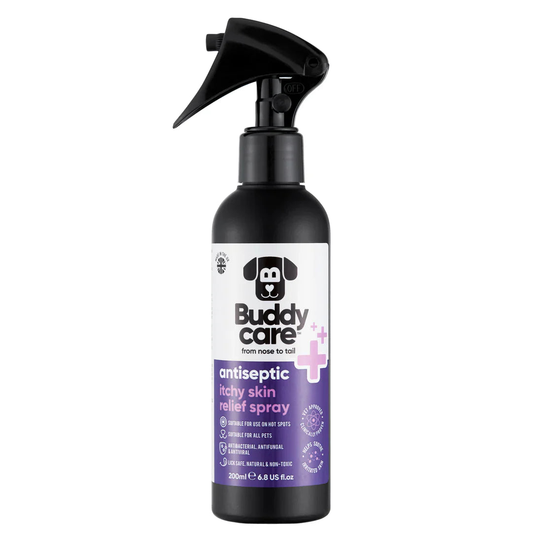 Buddy Care Pet Antiseptic Itchy Skin & Hot Spot Relief Spray - 200ml / 6.76 fl oz