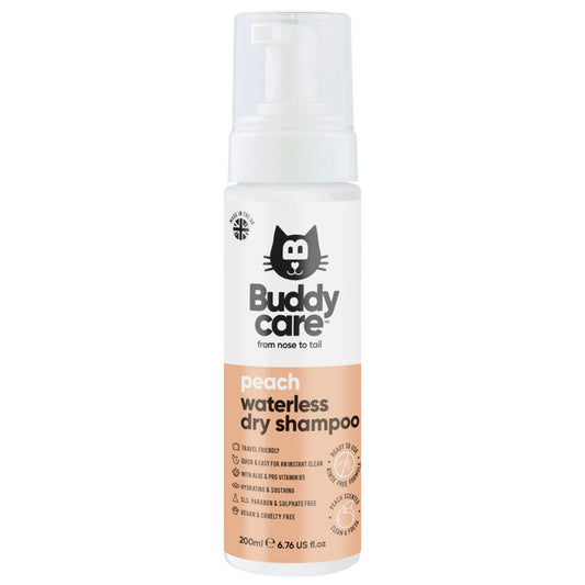 Buddycare Waterless Dry Cat Shampoo - Peach - 200ml / 6.76 fl oz