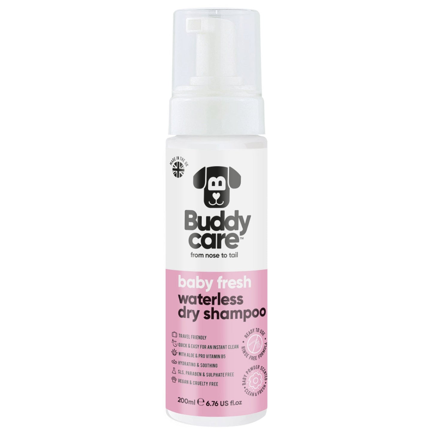 Waterless Dry Dog Shampoo - Baby Fresh - 200ml