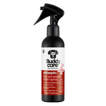 Buddy Care Pet Antiseptic First Aid Wound & Skin Spray - 200ml / 6.76 fl oz
