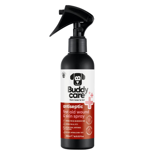 Buddy Care Pet Antiseptic First Aid Wound & Skin Spray - 200ml / 6.76 fl oz