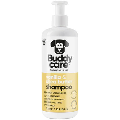 Buddy Care Dog Shampoo - Vanilla & Shea Butter - 500ml / 16.9 fl oz