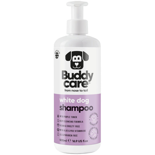 Buddy Care Dog Shampoo - White Dog - 500ml / 16.9 fl oz