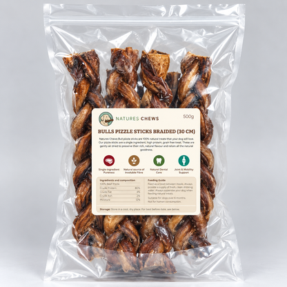 Natures Chews 30cm Braided Bull Pizzle 500g
