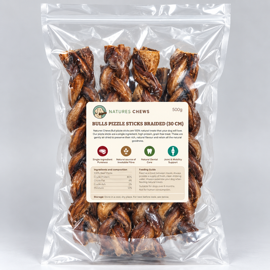 Natures Chews 30cm Braided Bull Pizzle 500g