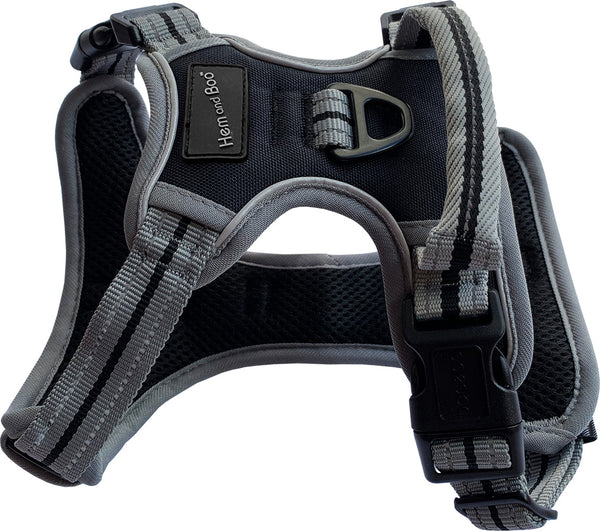Hem & Boo Black Reflective Sports Dog Harness - Medium