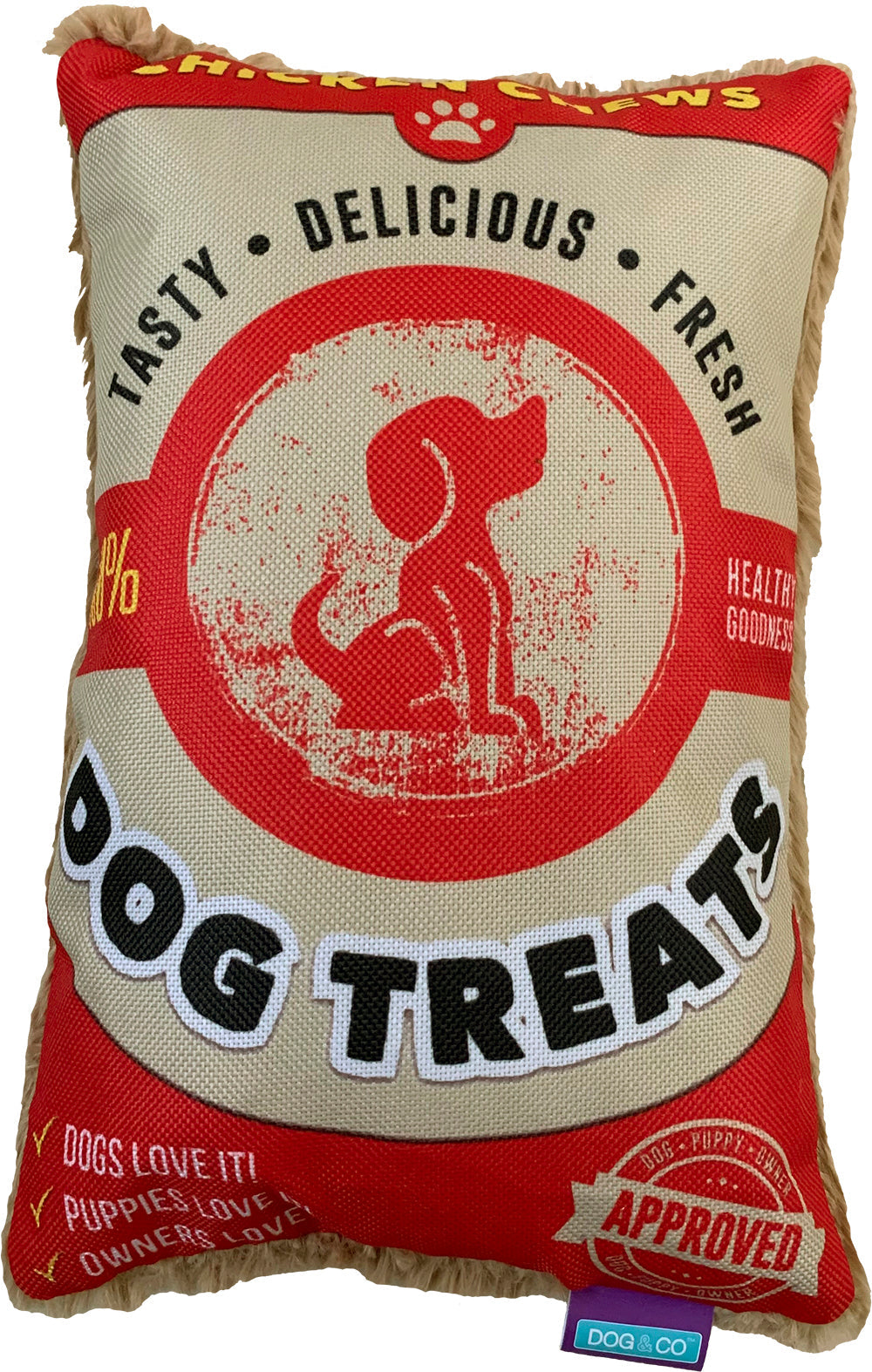 Hem&Co Bag of 'Dog Treats' Squeaker and Crinkle Toy