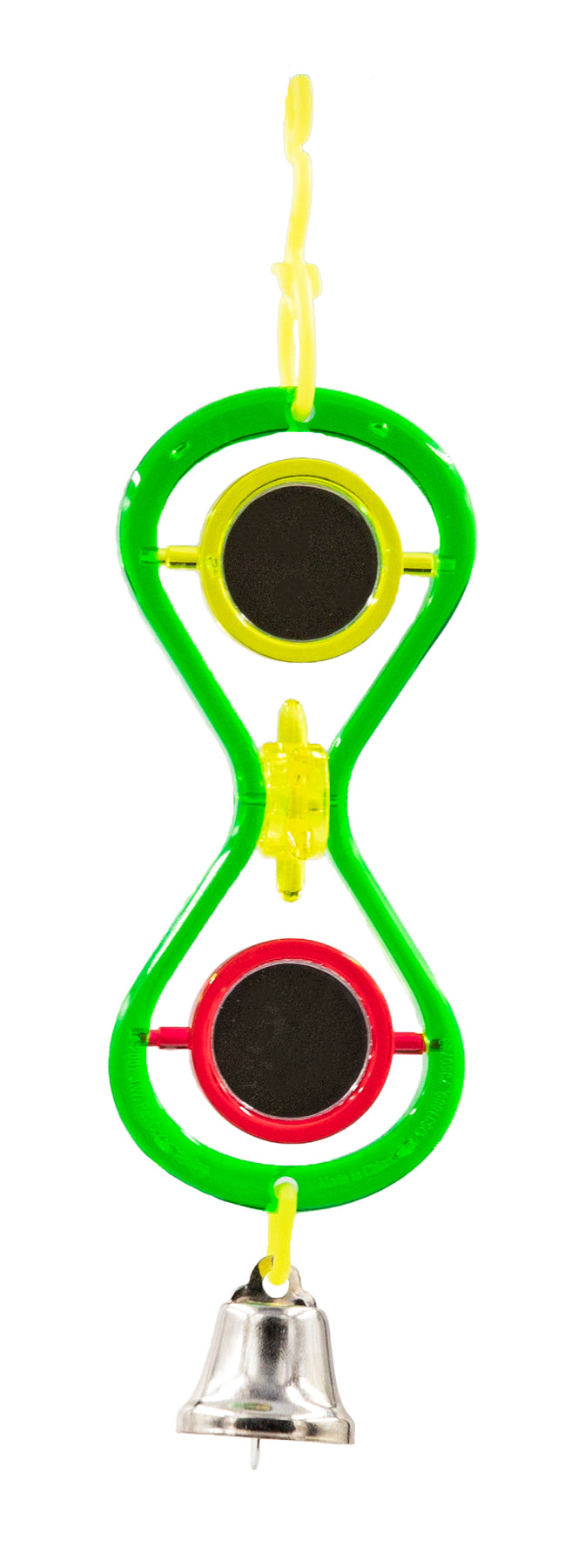 Double Mirror Bell Hanging Bird Toy