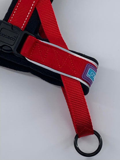 D&C Medium Reflective Padded Harness Red