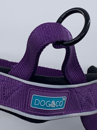 D&C Large Reflective Padded Harness Purple