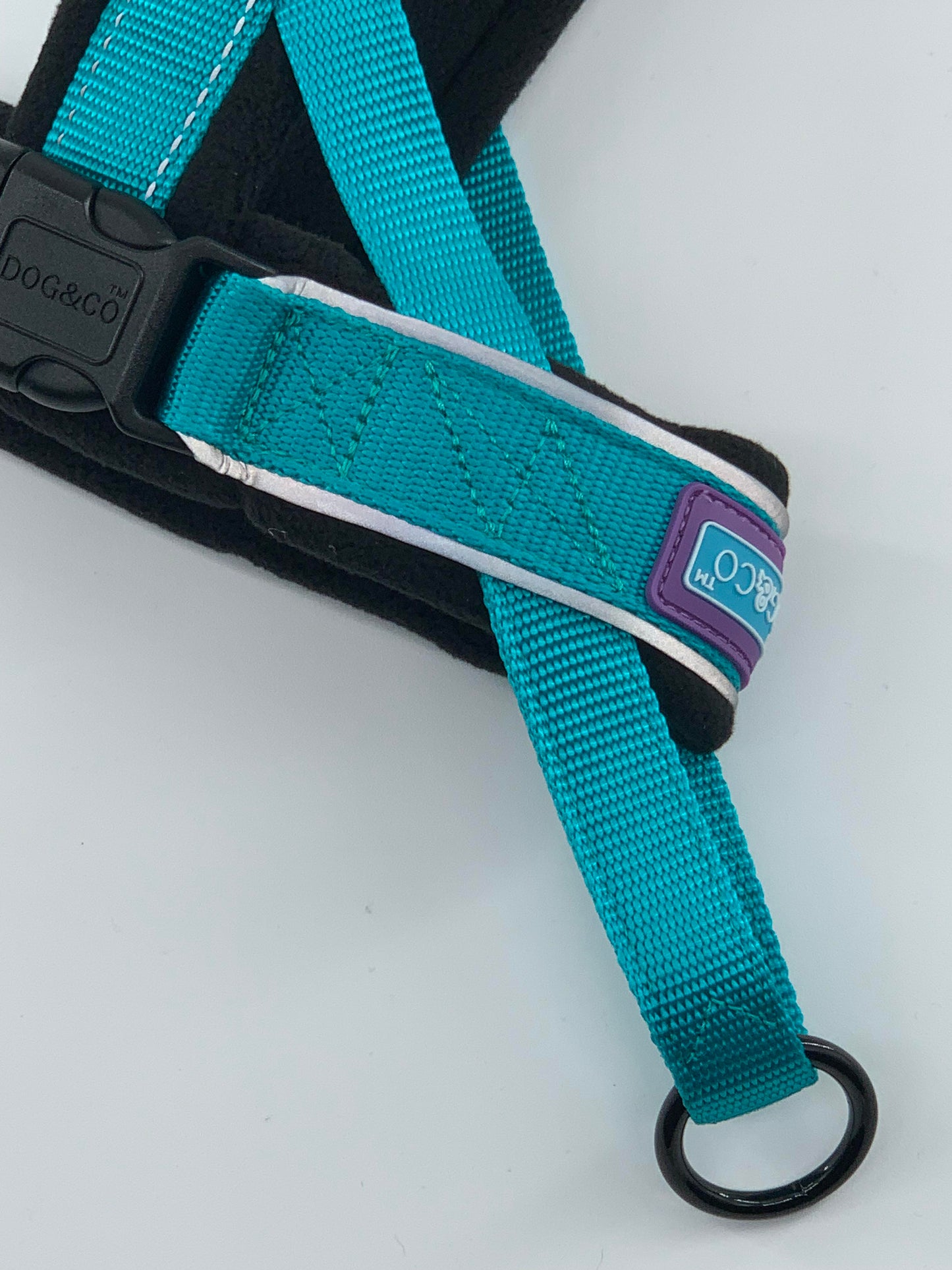 D&C Medium Reflective Padded Harness Aqua