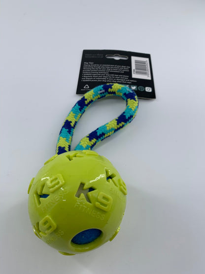 K9 TPR Ball on Rope 7.5cm - Last Chance to Buy