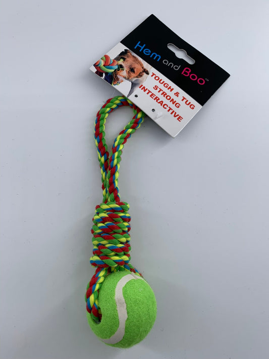 Tennis Ball 4.5cm on Rainbow Rope - Final Few Remaining