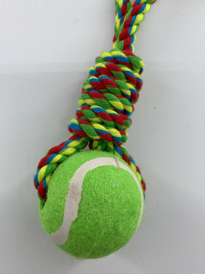 Tennis Ball 4.5cm on Rainbow Rope - Final Few Remaining