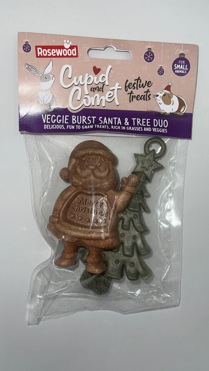 Veggie Burst Santa & Tree Duo Gnaw Treats For Small Animals