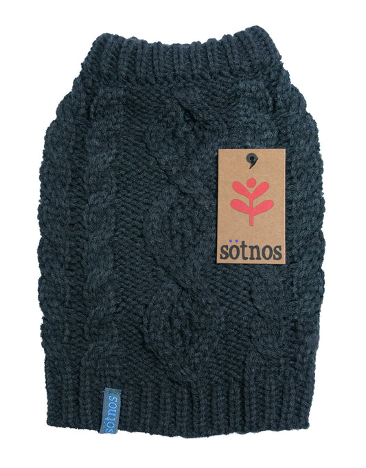 Sotnos Chunky Grey Cable Knit Jumper M