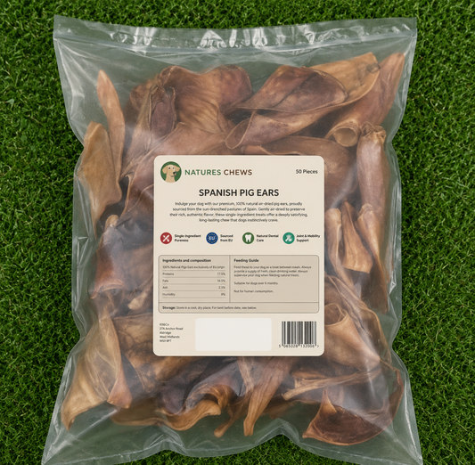 Nature Chews Spanish Grade-A Pigs Ears Bag of 50 Dog Treats