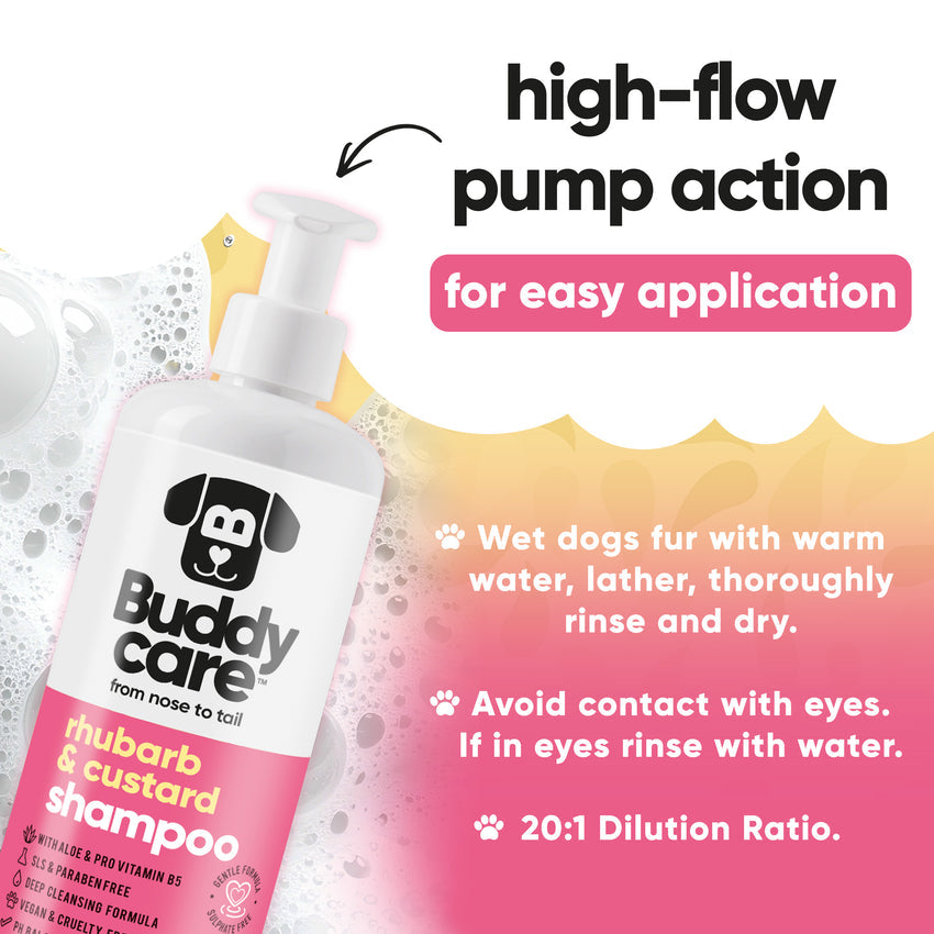 Buddycare Dog Shampoo - Rhubarb & Custard - 500ml / 16.9 fl oz