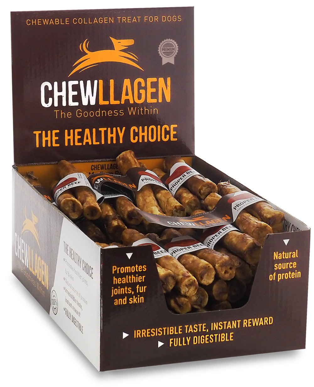 Chewllagen Medium Roll 5" 20mm 2pk Beef x35 Pieces