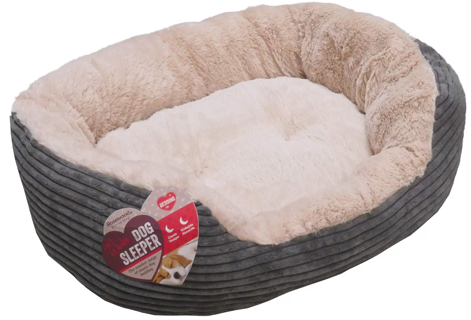 Jumbo Cord/Plush Grey Bed 20"