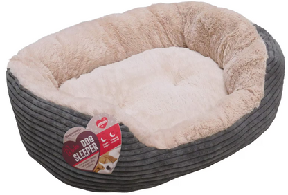 Jumbo Cord/Plush Grey Bed 25"