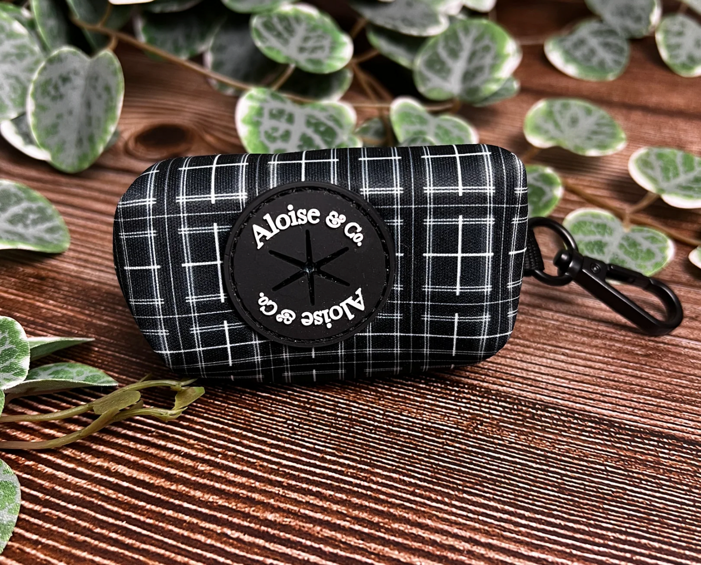 A&C Poo Bag Dispenser Black Tartan