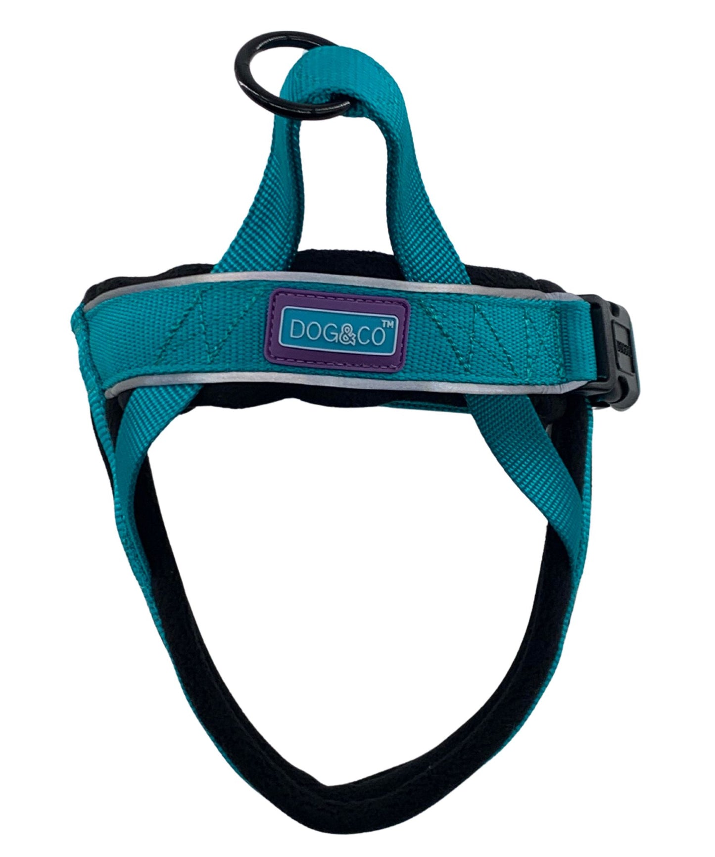 D&C Medium Reflective Padded Harness Aqua