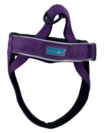 D&C Large Reflective Padded Harness Purple