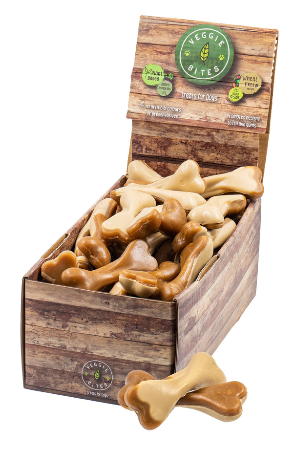 Veggie Bites Peanut Butter Bone-shaped Dog Treat - 12cm (approximately 40 pieces)