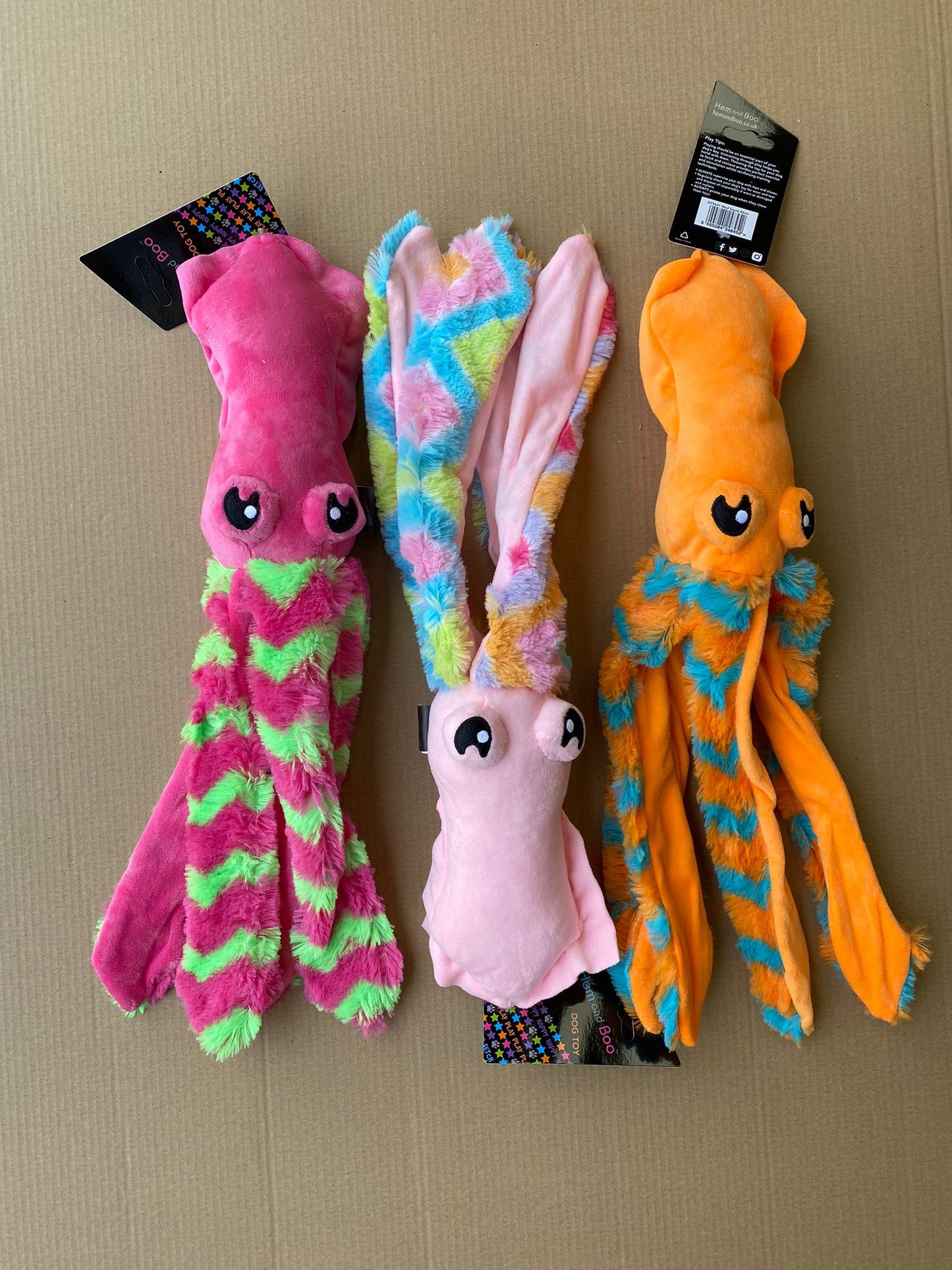 Bright Stripey Squid Plush Toy