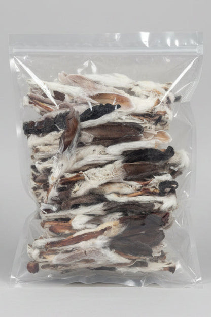 Natures Chews Rabbit Ear with Hair 1kg Bag Dog Treats