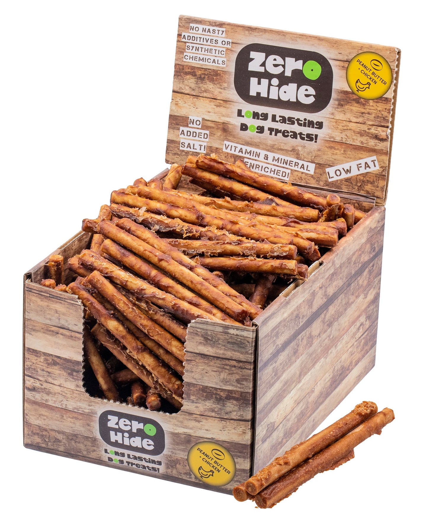 Zero Hide Small Peanut Butter Chew Rolls Small 2.5kg with Display Box x250 Pieces