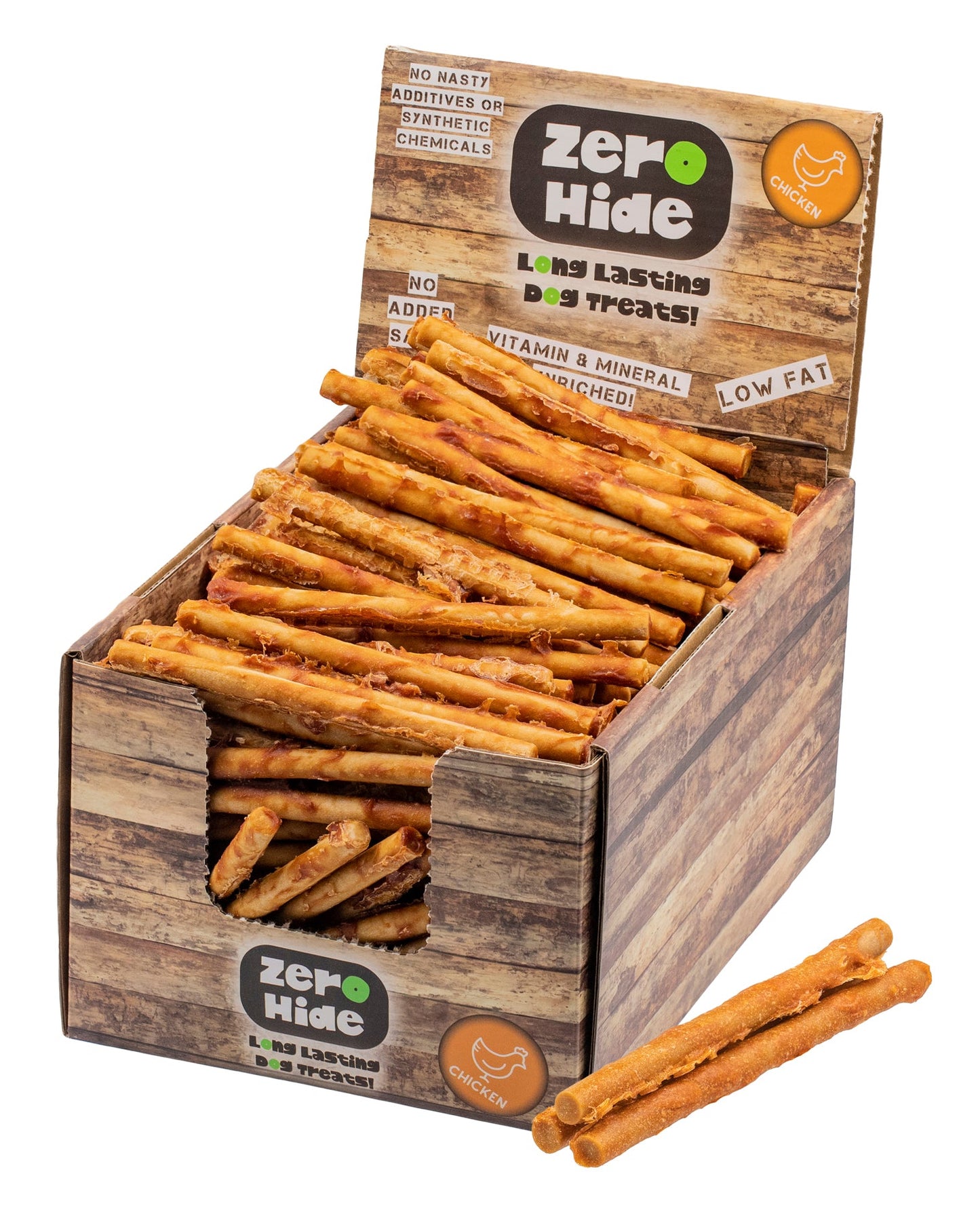 Zero Hide Small Chicken Chew Rolls 2.5kg x250 Pieces