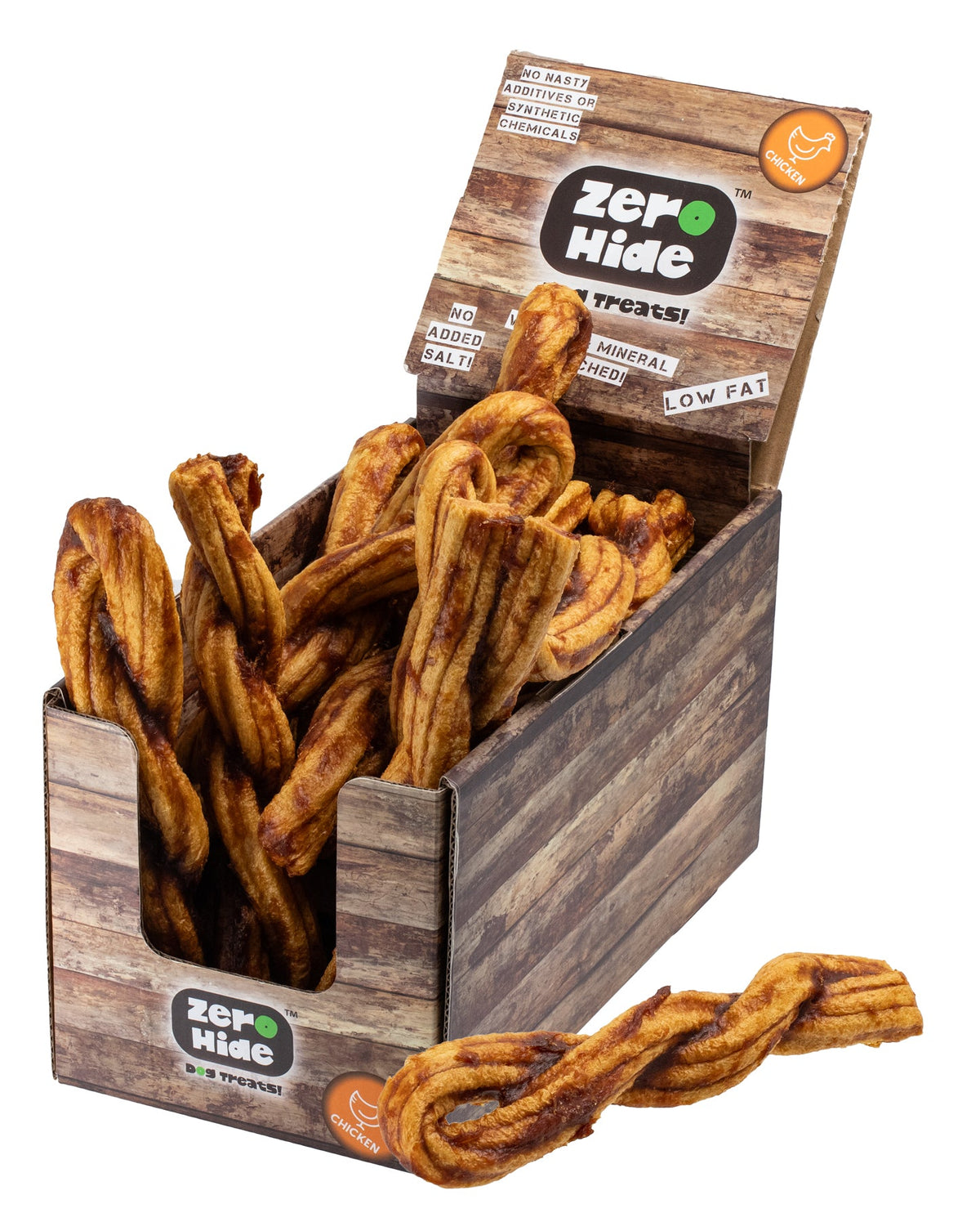 Zero Hide Chicken 7.5" Puffed Plaits x14 Pieces