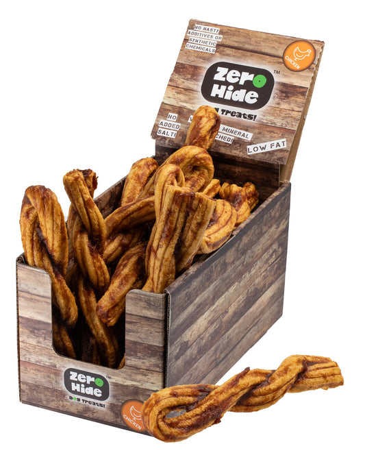 Zero Hide Chicken 7.5" Puffed Plaits 800g x14 Pieces