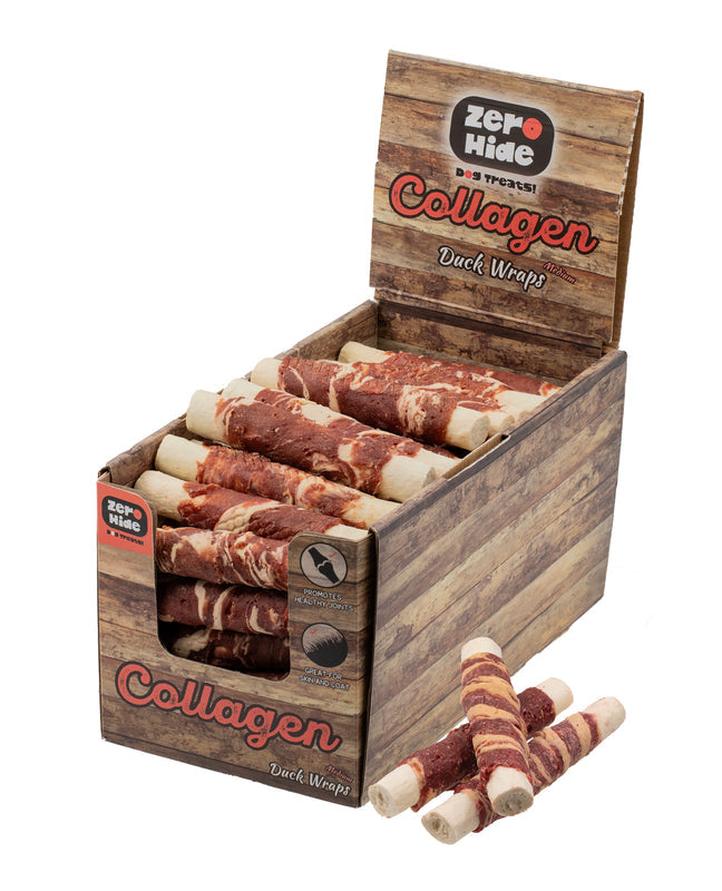 Zero Hide Medium Collagen Duck Wraps 1.8kg with Display Box x48 Pieces