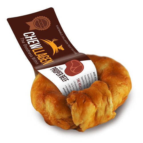 Chewllagen Small 3.5" Beef Donut Dog Treat