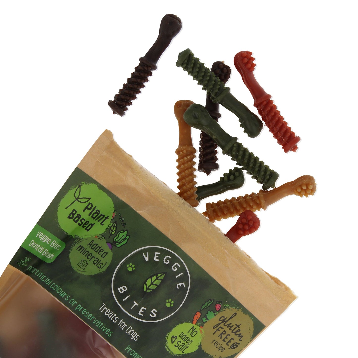 Veggie Bites Plant-Based Dental Brushes Dog Treats 100g - REDUCED TO CLEAR