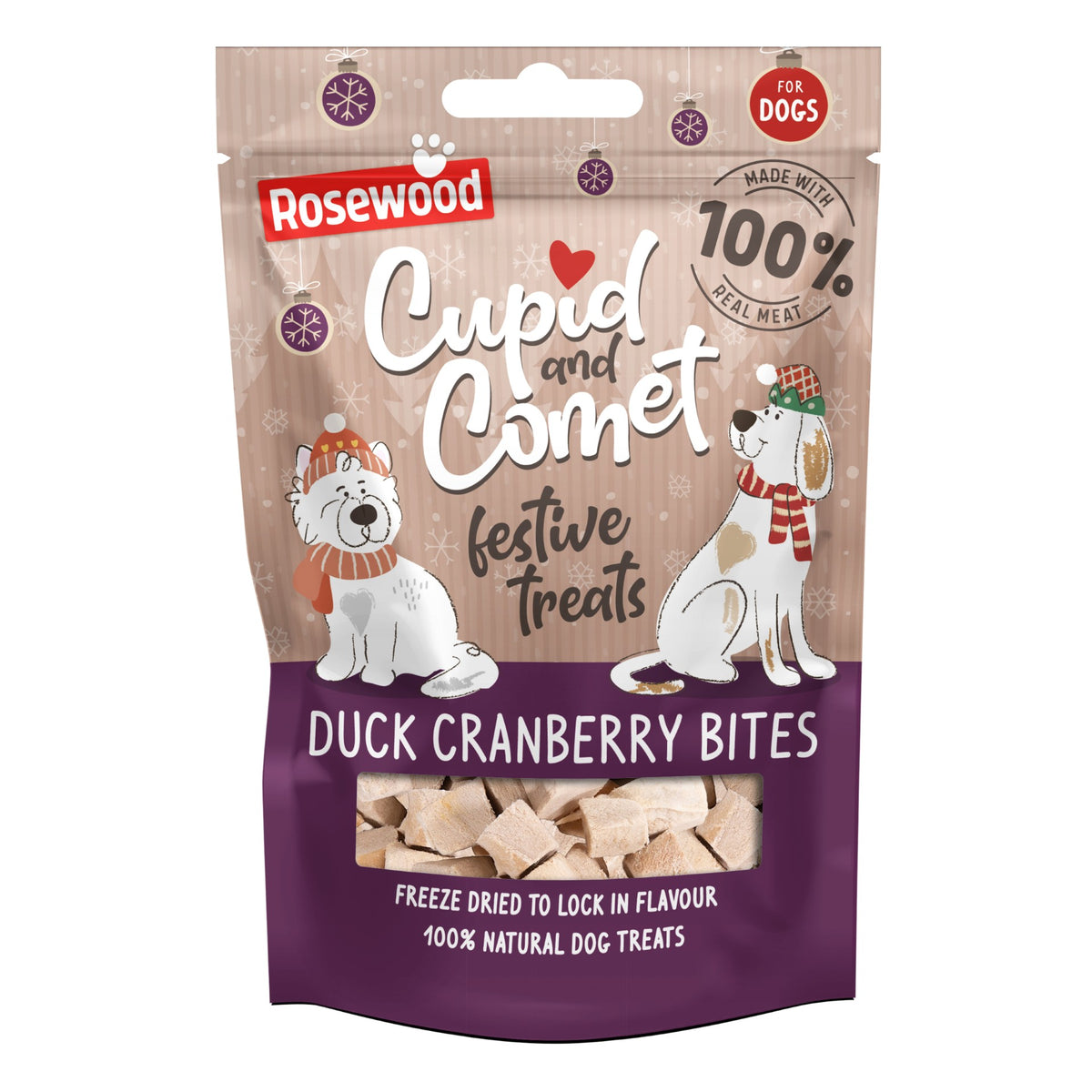 Rosewood Freeze Dried Duck & Cranberry Bites Dog Treat 25g