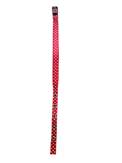 Polka Dot Nylon Collar Red Small