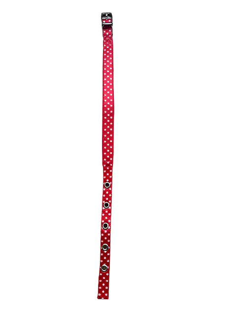 Polka Dot Nylon Collar Red Small